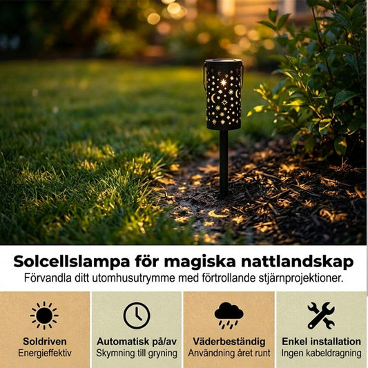 Solcellsdrivna spettlampor för trädgård med stjärn- och månprojektion